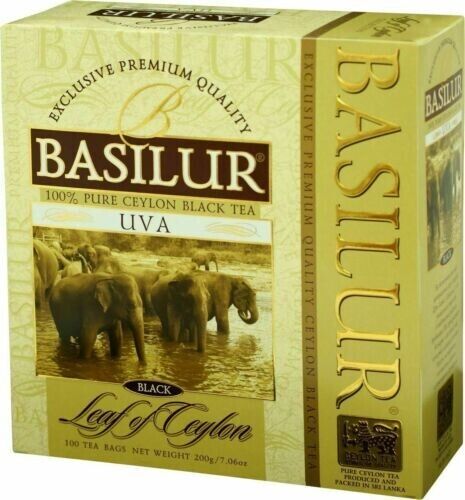 BASILUR LEAF OF CEYLON - TEA BAG - ULBT - S & T - UVA - 2g X 100 ST X 12 (200g)