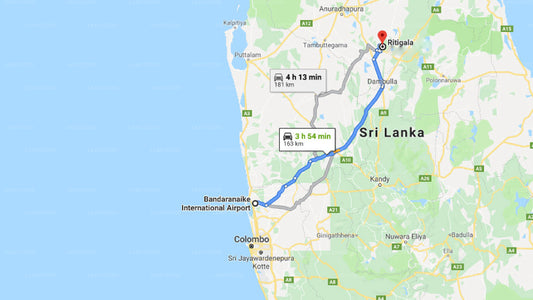 Colombo Airport (CMB) to Ritigala City Private Transfer