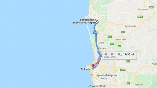 Transfer between Colombo Airport (CMB) and Colombo Hut, Colombo