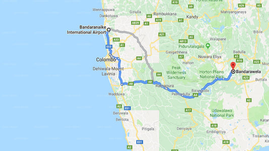 Transfer between Colombo Airport (CMB) and The Hideaway, Bandarawela