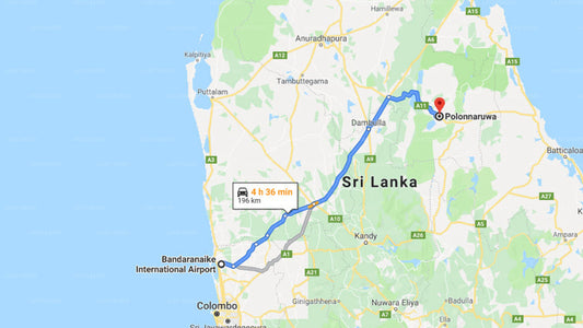 Transfer between Colombo Airport (CMB) and Samagi Guest House and Cottage, Polonnaruwa
