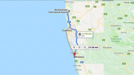 Transfer between Colombo Airport (CMB) and Emerald Villa, Kalutara